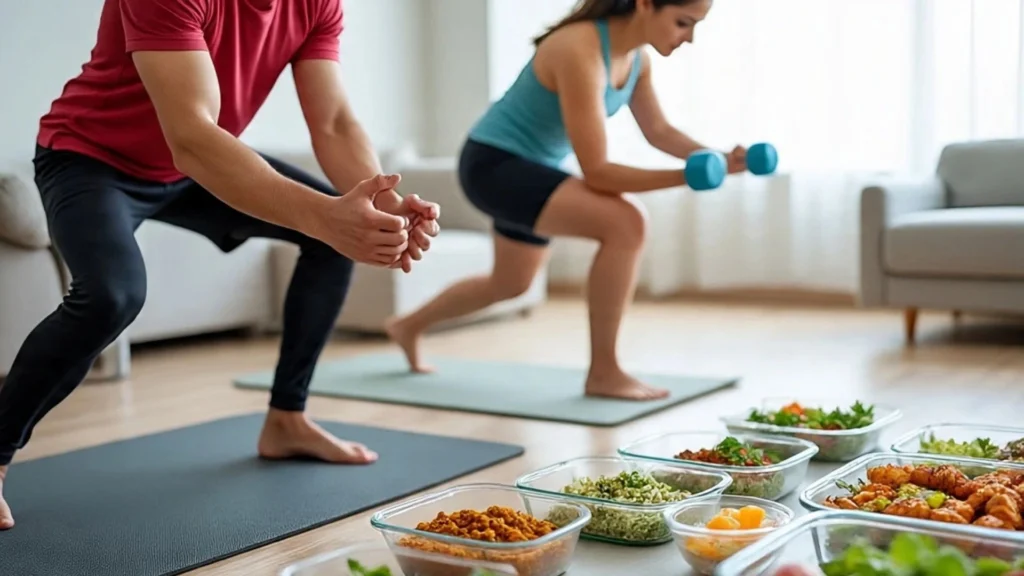 Man and women doing exercise