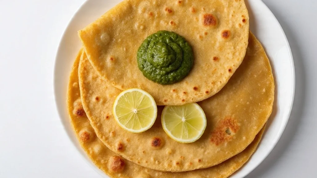 Healthy besan chilla with green chutney – high protein Indian breakfast