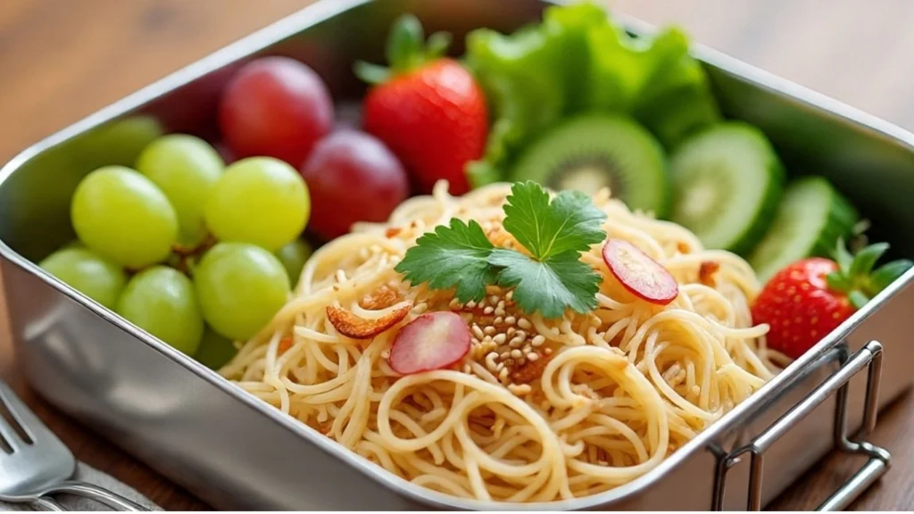 Healthy Indian roasted vermicelli upma with vegetables