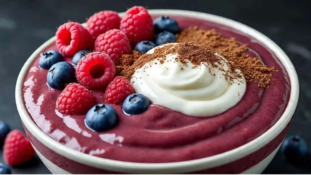 chocolate berry yogurt protein smoothie, a healthy antioxidant rich indian drink recipe