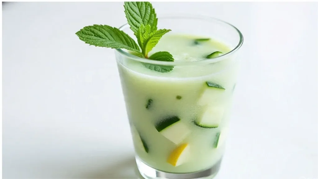 cucumber mint cooler healthy indian low fat drink recipe