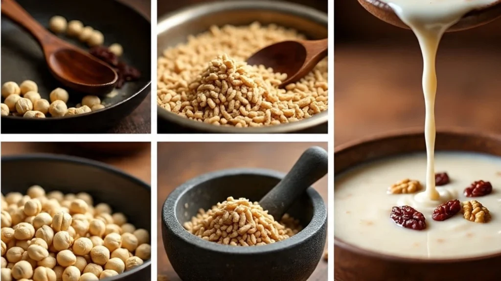 how to make healthy kheer roast makhana, crush, and cook with milk and dates