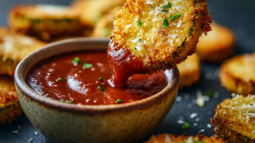 Fries with Crispy Baked Parmesan Zucchini